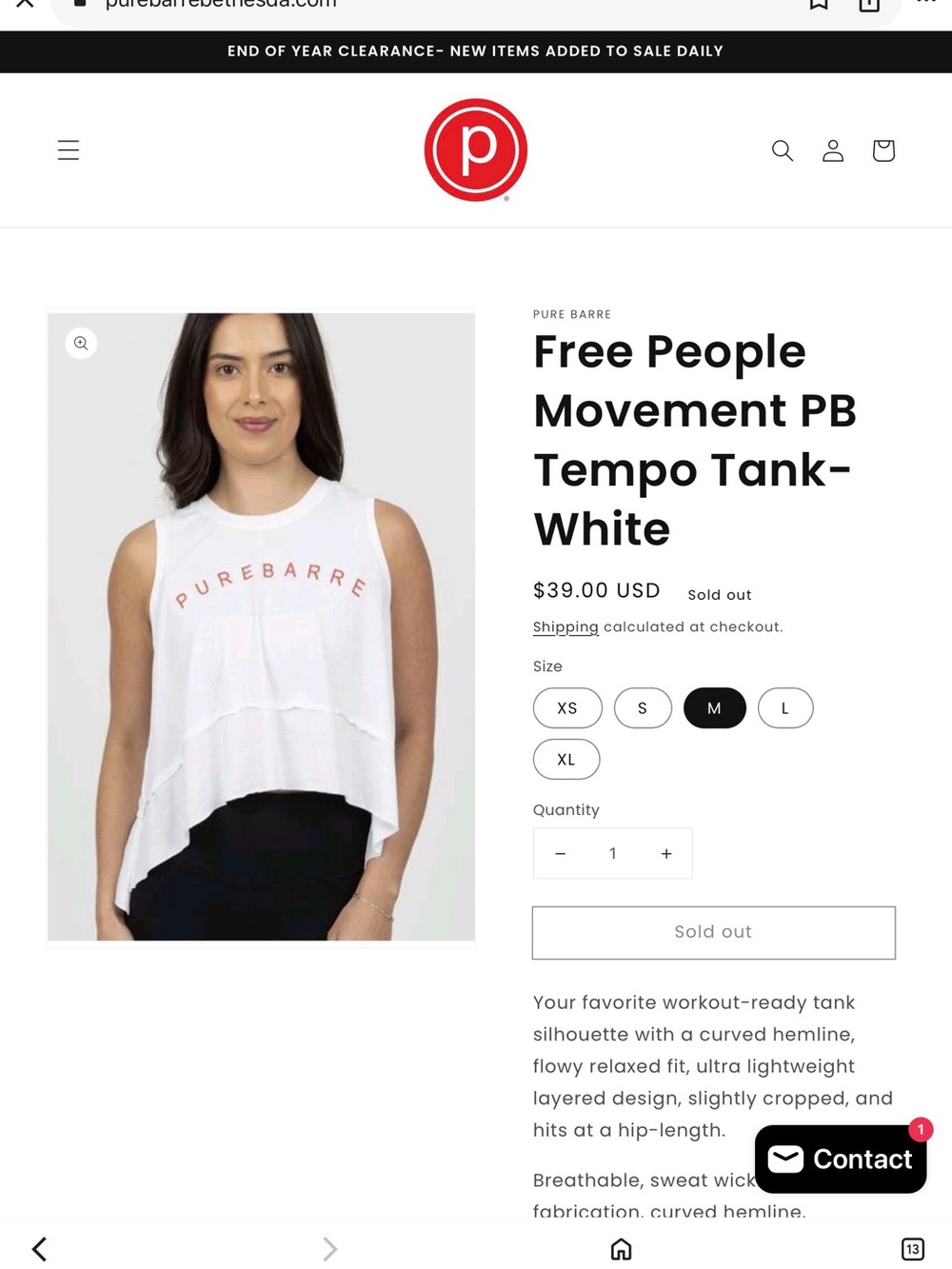 Free People Movement x Pure Barre White Tempo Tank Top Size medium - Picture 16 of 16
